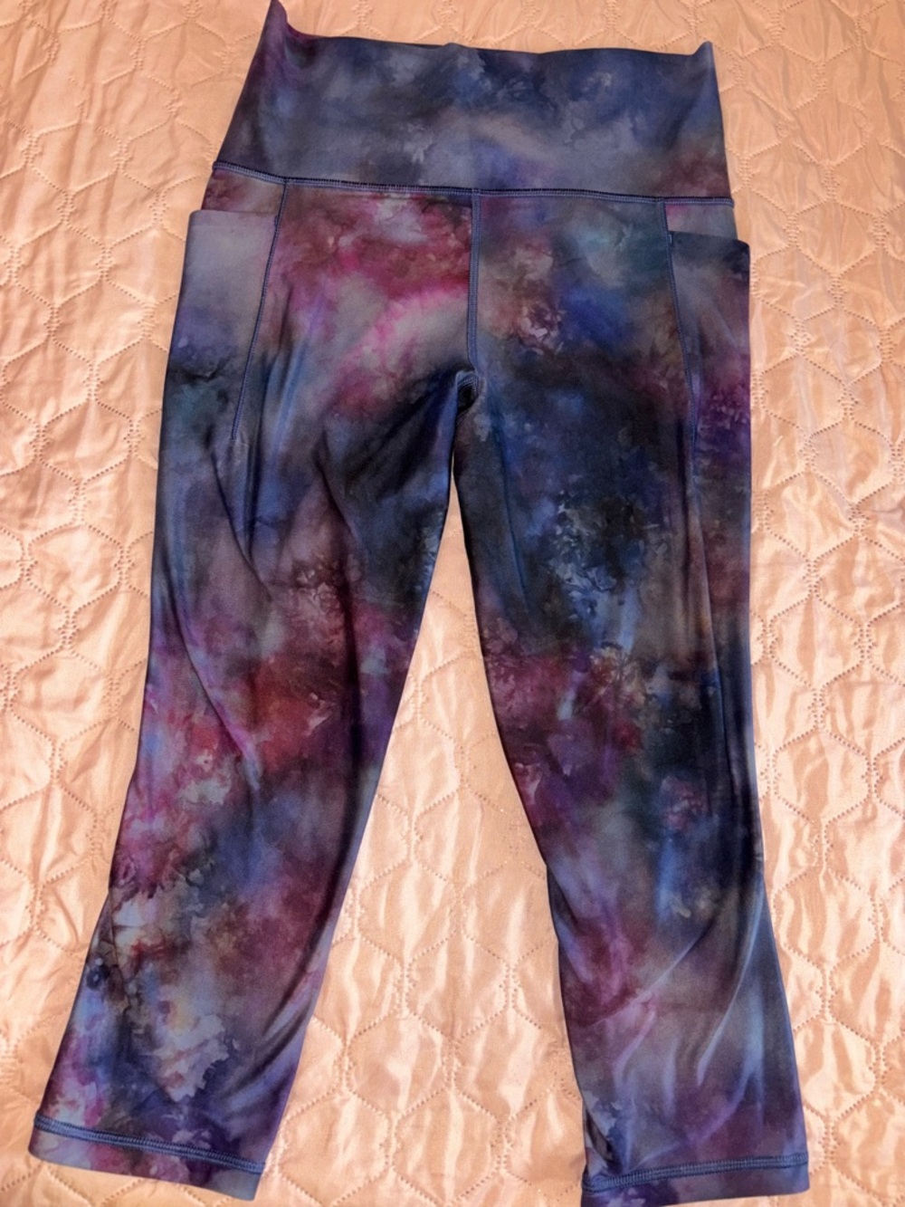 Athleta Girls' Purple & Blue Galaxy Capri Leggings